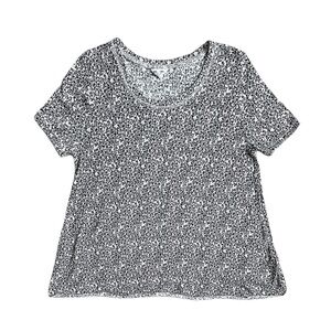 BETHANY MOTA Women's Black Floral Short Sleeve Top Size Small